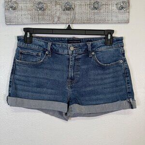 Lucky Brand Womens The Roll Up Mid Rise Denim Shorts 10/30 Jorts Micro Classic